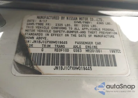 2017 Nissan Rogue Sport Sv z USA, uszkodzony, nr VIN JN1BJ1CPXHW019445